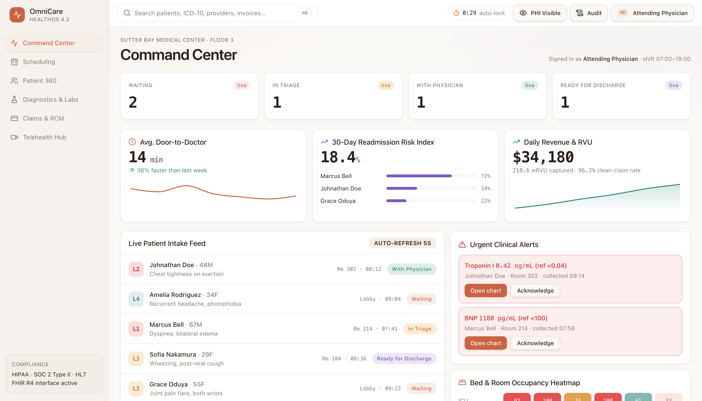 HealthTech — UI screenshot